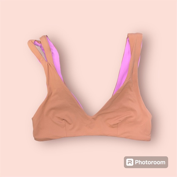 NWT L*Space One Wave Reversible Bikini Top Size S Rosebud/Putty *Top Only* - Picture 5 of 9